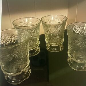 4 Tiara Ponderosa Pine footed dessert glass